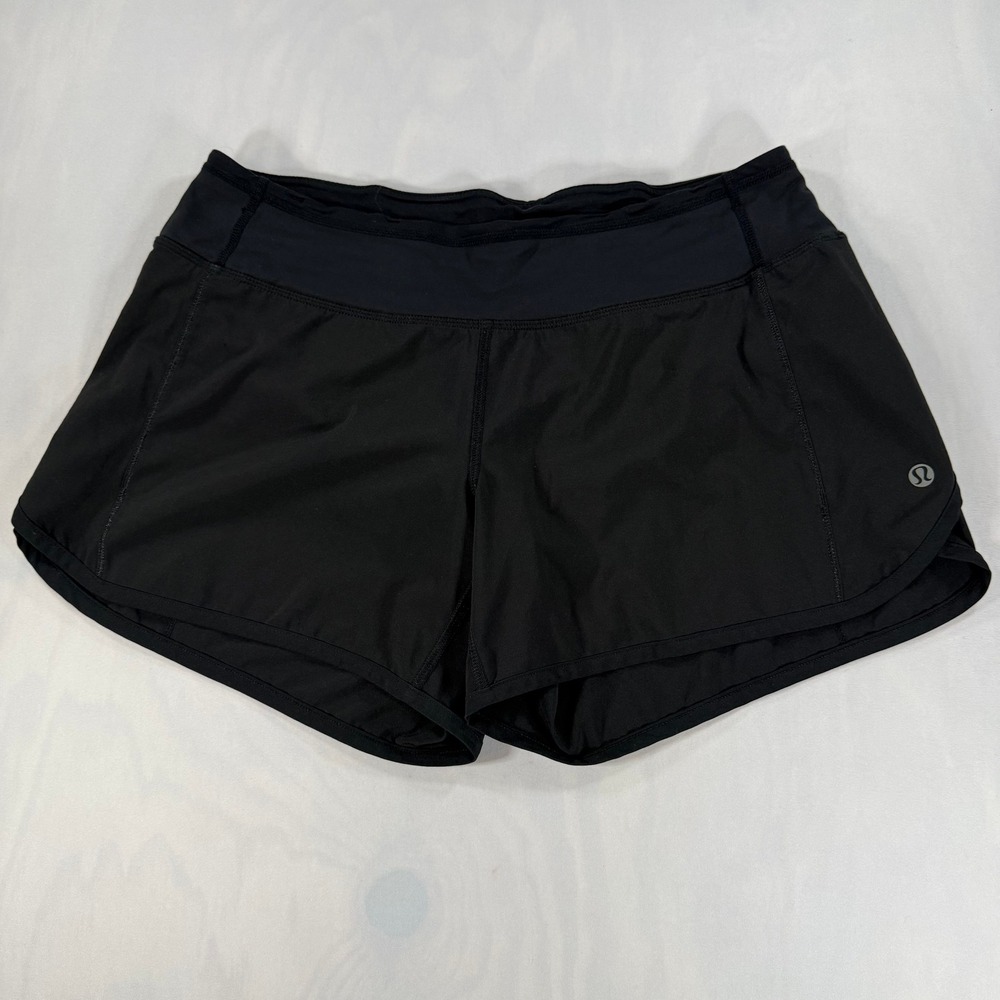 Lululemon Speed Up Short Women 6 Black Low Rise Lined Running Athletic Short